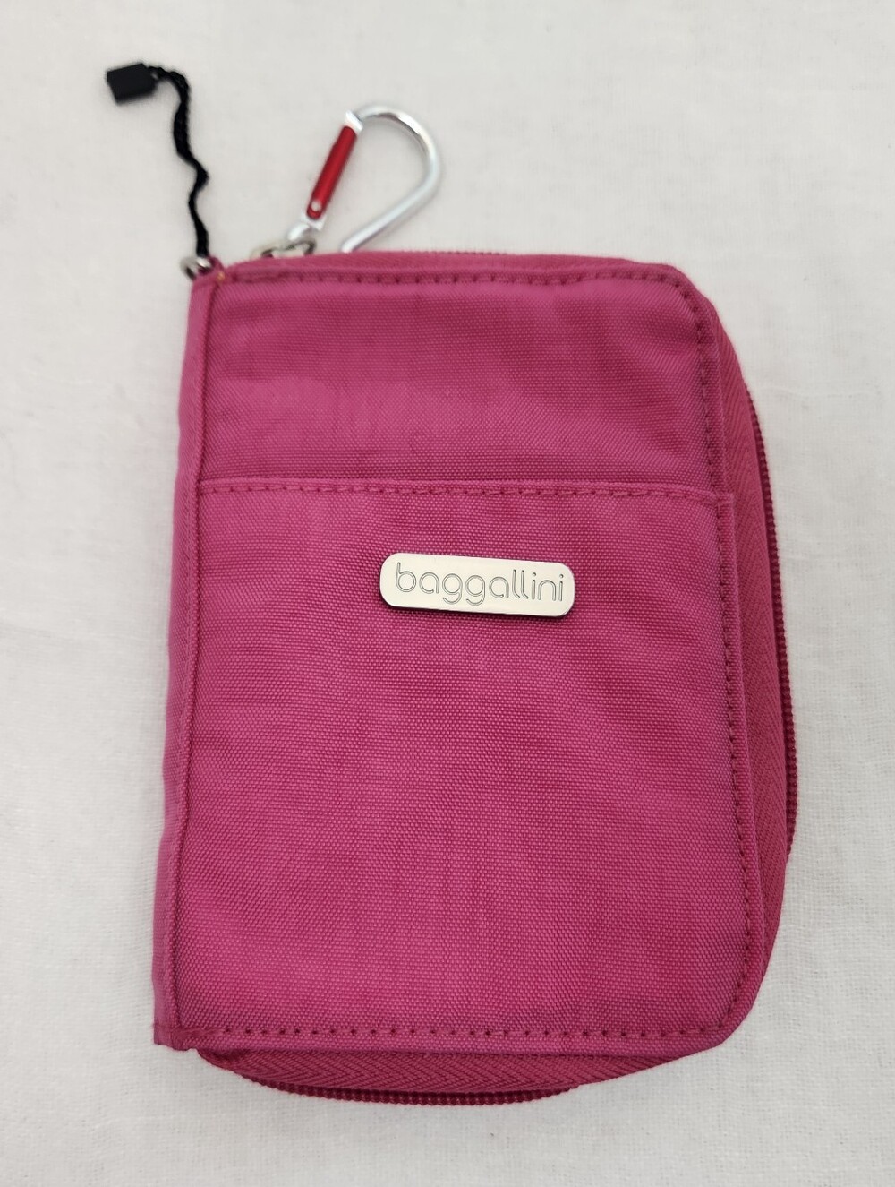 Baggallini Womens Pink Yellow Mini Zip Around Wallet (missing straps)